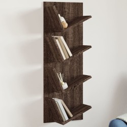 vidaXL Estantería de pared 4 niveles marrón roble 33x16x90 cm