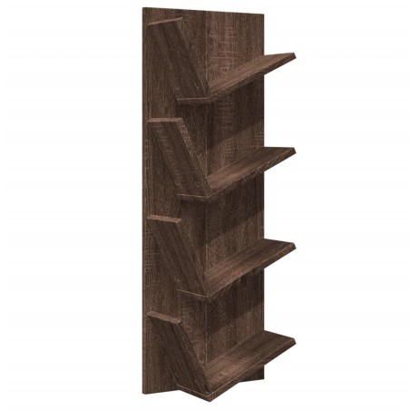 vidaXL Estantería de pared 4 niveles marrón roble 33x16x90 cm