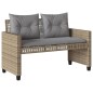vidaXL Set sofás jardín 4 pzas y cojines ratán sintético vidrio beige