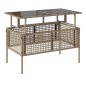 vidaXL Set sofás jardín 4 pzas y cojines ratán sintético vidrio beige