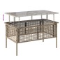 vidaXL Set sofás jardín 4 pzas y cojines ratán sintético vidrio beige