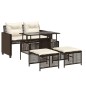 vidaXL Set sofás jardín 4 pzas y cojines ratán sintético vidrio marrón vidaXL Set sofás jardín 4 pzas y cojines ratán sintético vidrio marrón
