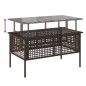vidaXL Set sofás jardín 4 pzas y cojines ratán sintético vidrio marrón vidaXL Set sofás jardín 4 pzas y cojines ratán sintético vidrio marrón