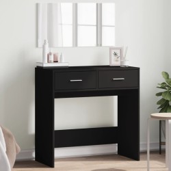 vidaXL Tocador con espejo negro 80x39x80 cm