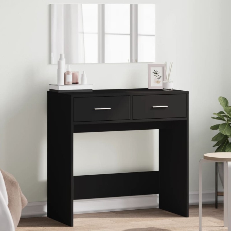 vidaXL Tocador con espejo negro 80x39x80 cm vidaXL Tocador con espejo negro 80x39x80 cm
