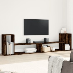 vidaXL Muebles de TV 2 uds madera ingeniería roble ahumado 100x30x50cm
