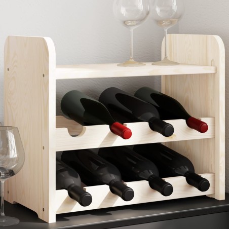 vidaXL Botellero con tablero superior madera maciza pino 43x25x37 cm