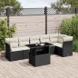 vidaXL Set de sofás de jardín 7 pzas con cojines ratán sintético negro vidaXL Set de sofás de jardín 7 pzas con cojines ratán sintético negro