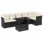 vidaXL Set de sofás de jardín 7 pzas con cojines ratán sintético negro vidaXL Set de sofás de jardín 7 pzas con cojines ratán sintético negro