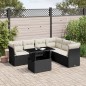 vidaXL Set de sofás de jardín 7 pzas con cojines ratán sintético negro vidaXL Set de sofás de jardín 7 pzas con cojines ratán sintético negro