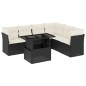 vidaXL Set de sofás de jardín 7 pzas con cojines ratán sintético negro vidaXL Set de sofás de jardín 7 pzas con cojines ratán sintético negro