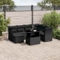 vidaXL Set de sofás de jardín 8 piezas y cojines ratán sintético negro vidaXL Set de sofás de jardín 8 piezas y cojines ratán sintético negro