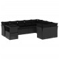 vidaXL Set de sofás de jardín 10 pzas cojines ratán sintético negro vidaXL Set de sofás de jardín 10 pzas cojines ratán sintético negro