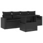 vidaXL Set de muebles de jardín 5 pzas y cojines ratán sintético negro vidaXL Set de muebles de jardín 5 pzas y cojines ratán sintético negro