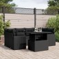 vidaXL Set de sofás de jardín 7 pzas con cojines ratán sintético negro vidaXL Set de sofás de jardín 7 pzas con cojines ratán sintético negro