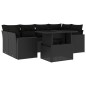 vidaXL Set de sofás de jardín 7 pzas con cojines ratán sintético negro vidaXL Set de sofás de jardín 7 pzas con cojines ratán sintético negro