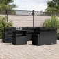 vidaXL Set de sofás de jardín 8 piezas y cojines ratán sintético negro vidaXL Set de sofás de jardín 8 piezas y cojines ratán sintético negro