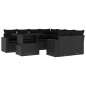 vidaXL Set de sofás de jardín 8 piezas y cojines ratán sintético negro vidaXL Set de sofás de jardín 8 piezas y cojines ratán sintético negro