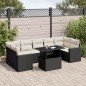 vidaXL Set de sofás de jardín 8 piezas y cojines ratán sintético negro vidaXL Set de sofás de jardín 8 piezas y cojines ratán sintético negro