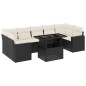 vidaXL Set de sofás de jardín 8 piezas y cojines ratán sintético negro vidaXL Set de sofás de jardín 8 piezas y cojines ratán sintético negro