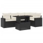 vidaXL Set de sofás de jardín 6 piezas y cojines ratán sintético negro vidaXL Set de sofás de jardín 6 piezas y cojines ratán sintético negro