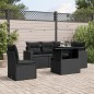 vidaXL Set de sofás de jardín 6 piezas y cojines ratán sintético negro vidaXL Set de sofás de jardín 6 piezas y cojines ratán sintético negro