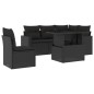 vidaXL Set de sofás de jardín 6 piezas y cojines ratán sintético negro vidaXL Set de sofás de jardín 6 piezas y cojines ratán sintético negro