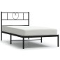 vidaXL Estructura de cama con cabecero metal negro 75x190 cm vidaXL Estructura de cama con cabecero metal negro 75x190 cm