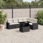vidaXL Set de sofás de jardín 7 pzas con cojines ratán sintético negro vidaXL Set de sofás de jardín 7 pzas con cojines ratán sintético negro