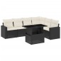 vidaXL Set de sofás de jardín 7 pzas con cojines ratán sintético negro vidaXL Set de sofás de jardín 7 pzas con cojines ratán sintético negro