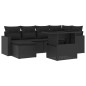 vidaXL Set de sofás de jardín 7 pzas con cojines ratán sintético negro