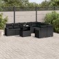 vidaXL Set de sofás de jardín 10 pzas cojines ratán sintético negro vidaXL Set de sofás de jardín 10 pzas cojines ratán sintético negro
