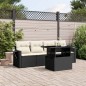 vidaXL Set de muebles de jardín 5 pzas y cojines ratán sintético negro vidaXL Set de muebles de jardín 5 pzas y cojines ratán sintético negro