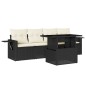 vidaXL Set de muebles de jardín 5 pzas y cojines ratán sintético negro vidaXL Set de muebles de jardín 5 pzas y cojines ratán sintético negro