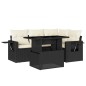 vidaXL Set de muebles de jardín 5 pzas y cojines ratán sintético negro vidaXL Set de muebles de jardín 5 pzas y cojines ratán sintético negro