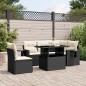 vidaXL Set de sofás de jardín 6 piezas y cojines ratán sintético negro vidaXL Set de sofás de jardín 6 piezas y cojines ratán sintético negro