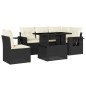 vidaXL Set de sofás de jardín 6 piezas y cojines ratán sintético negro vidaXL Set de sofás de jardín 6 piezas y cojines ratán sintético negro