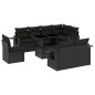 vidaXL Set de sofás de jardín 8 piezas y cojines ratán sintético negro vidaXL Set de sofás de jardín 8 piezas y cojines ratán sintético negro