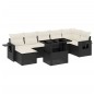 vidaXL Set de sofás de jardín 8 piezas y cojines ratán sintético negro vidaXL Set de sofás de jardín 8 piezas y cojines ratán sintético negro