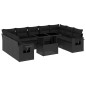 vidaXL Set de sofás de jardín 10 pzas cojines ratán sintético negro vidaXL Set de sofás de jardín 10 pzas cojines ratán sintético negro