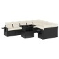 vidaXL Set de sofás de jardín 10 pzas cojines ratán sintético negro vidaXL Set de sofás de jardín 10 pzas cojines ratán sintético negro
