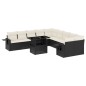 vidaXL Set de sofás de jardín 11 pzas y cojines ratán sintético negro vidaXL Set de sofás de jardín 11 pzas y cojines ratán sintético negro
