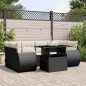 vidaXL Set de sofás de jardín 7 pzas con cojines ratán sintético negro vidaXL Set de sofás de jardín 7 pzas con cojines ratán sintético negro