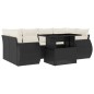 vidaXL Set de sofás de jardín 7 pzas con cojines ratán sintético negro vidaXL Set de sofás de jardín 7 pzas con cojines ratán sintético negro