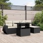 vidaXL Set de sofás de jardín 6 piezas y cojines ratán sintético negro vidaXL Set de sofás de jardín 6 piezas y cojines ratán sintético negro