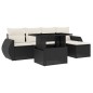 vidaXL Set de sofás de jardín 6 piezas y cojines ratán sintético negro vidaXL Set de sofás de jardín 6 piezas y cojines ratán sintético negro