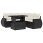 vidaXL Set de sofás de jardín 6 piezas y cojines ratán sintético negro vidaXL Set de sofás de jardín 6 piezas y cojines ratán sintético negro