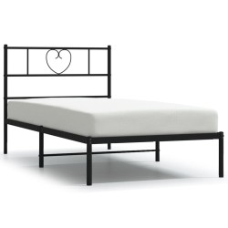 vidaXL Estructura de cama con cabecero metal negro 100x200 cm