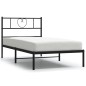 vidaXL Estructura de cama con cabecero metal negro 100x200 cm