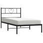 vidaXL Estructura de cama con cabecero metal negro 100x200 cm